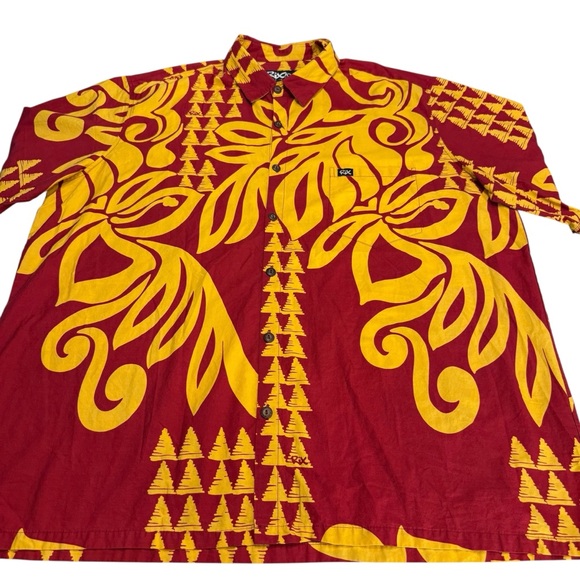 Rix Hawaiian Shirt Men’s 4XL Alohawear Red Yellow Big & Tall Short Sleeve - Picture 1 of 9